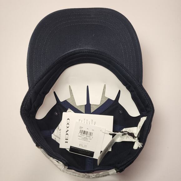 NWT COACH CB698 Varsity C Strapback Baseball Cap SV3 Navy Size M/L main image 4